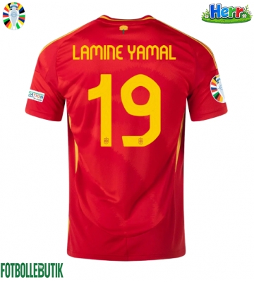 Spanien Lamine Yamal #19 Hemmatröja EM 2024 Kortärmad